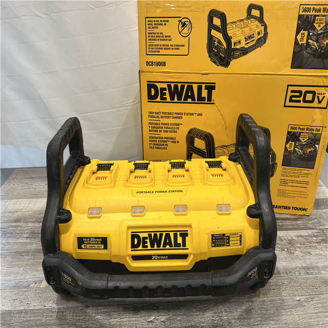 AS IS DEWALT 1800 Watt Portable Power Station and 20V 60V MAX Lithium Ion Battery Charger