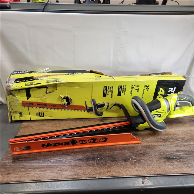 AS IS RYOBI 40V 24 inch Cordless Battery Hedge Trimmer Tool Only
