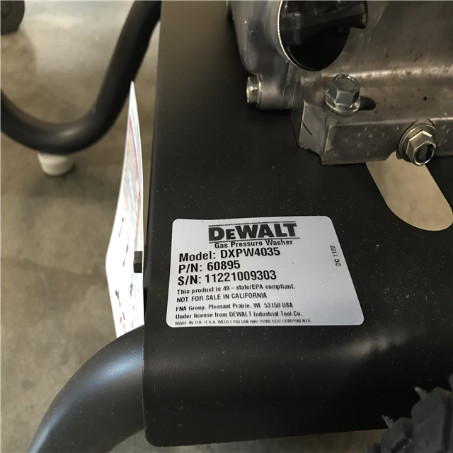 California ASIS DEWALT DXPW4035 4000 PSI at 3.5 GPM HONDA Cold Water