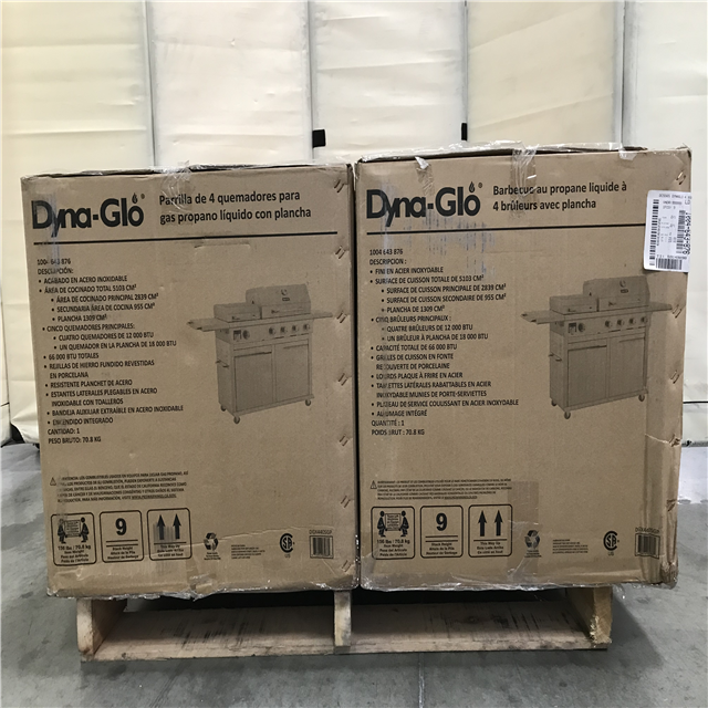 California ASIS Dyna GLO 4 Burner LP GAS GRILL WITH GRIDDLE (2 boxes)
