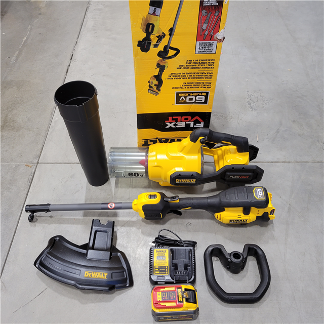 Good DEWALT 60Volt Cordless LithiumIon String Trimmer and Blower Combo Kit with Charger (2Tool)